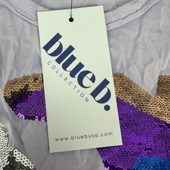 Blue B. Collection Lavender Sequin Cowboy Boot Design T-Shirt Top Size S - Picture 5 of 7